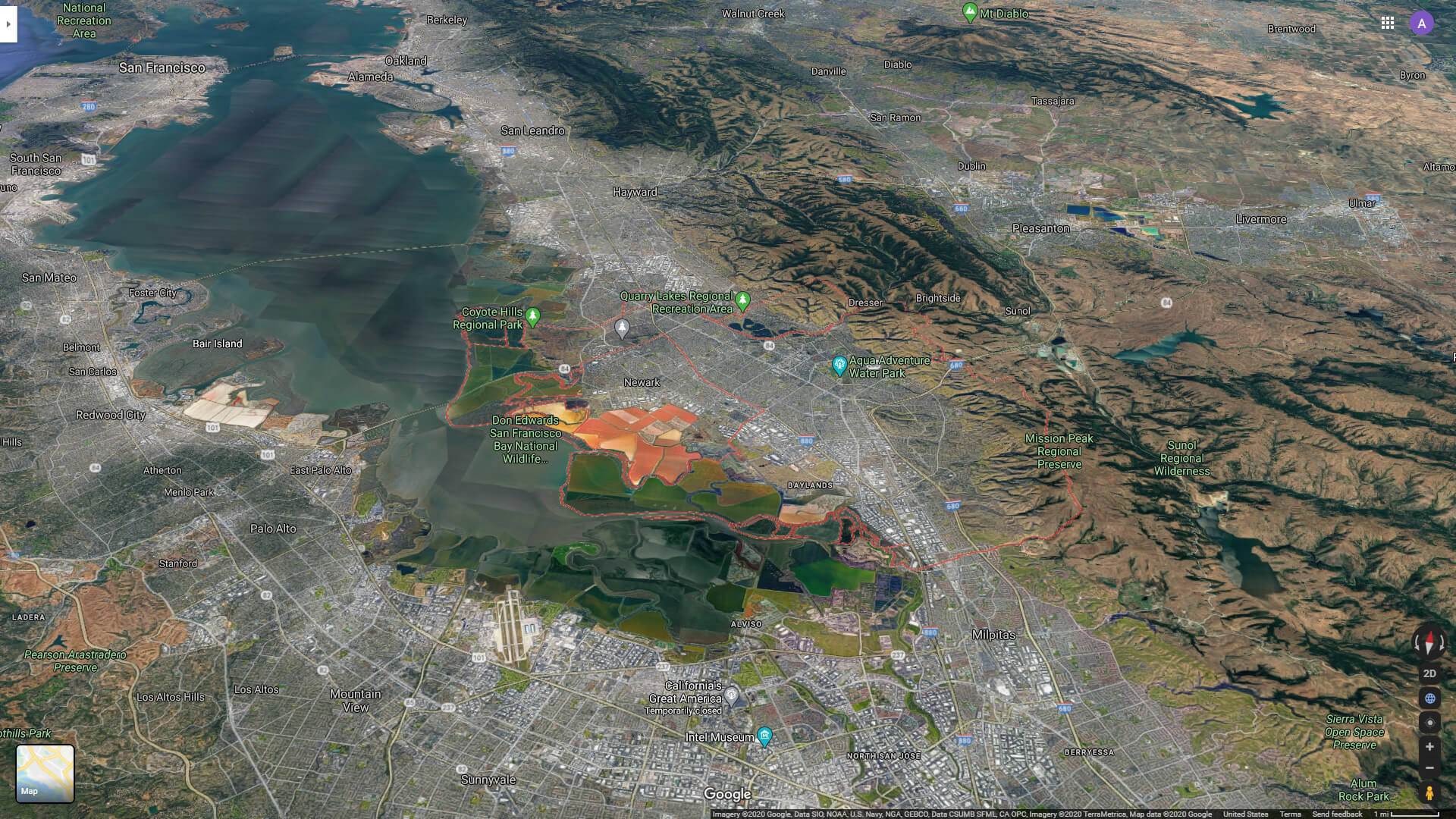 Fremont Aerial View Map
